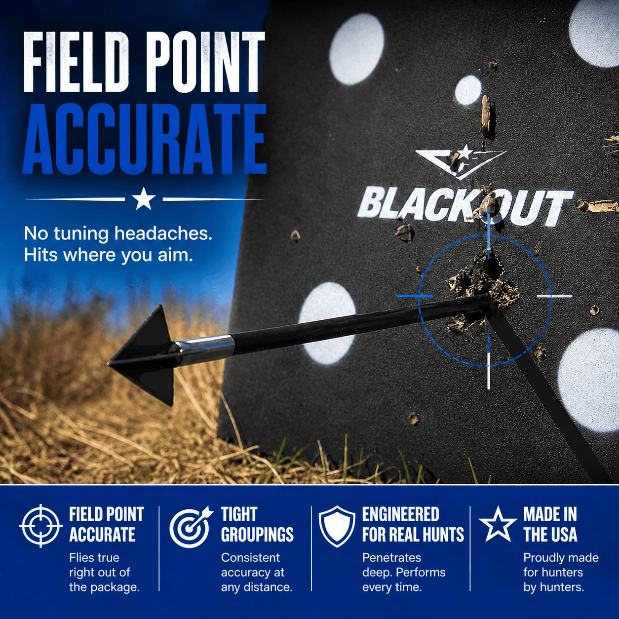 TOTA | 100 grain broadhead | 1-inch solid | fixed blade